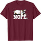 Kawaii Napping NOPE Black Tricolor Corgi Lover T-Shirt - T-Shirt | Maroon