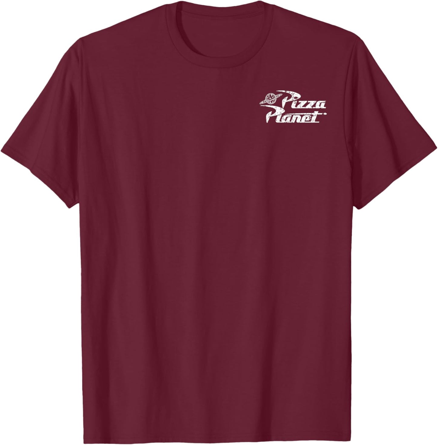 Disney Pixar Toy Story Pizza Planet Left Chest Logo T-Shirt - T-Shirt | Maroon