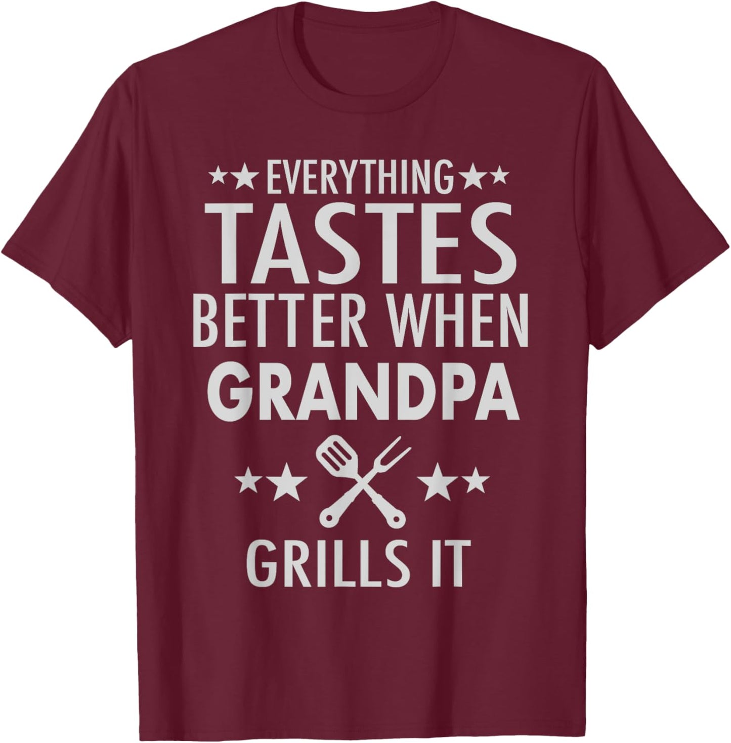 Grandpa Grills It - Funny Grandpa Barbecue T-Shirt - T-Shirt | Maroon
