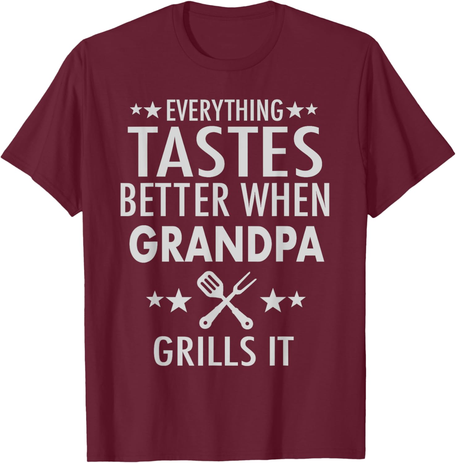 Grandpa Grills It - Funny Grandpa Barbecue T-Shirt - T-Shirt | Maroon