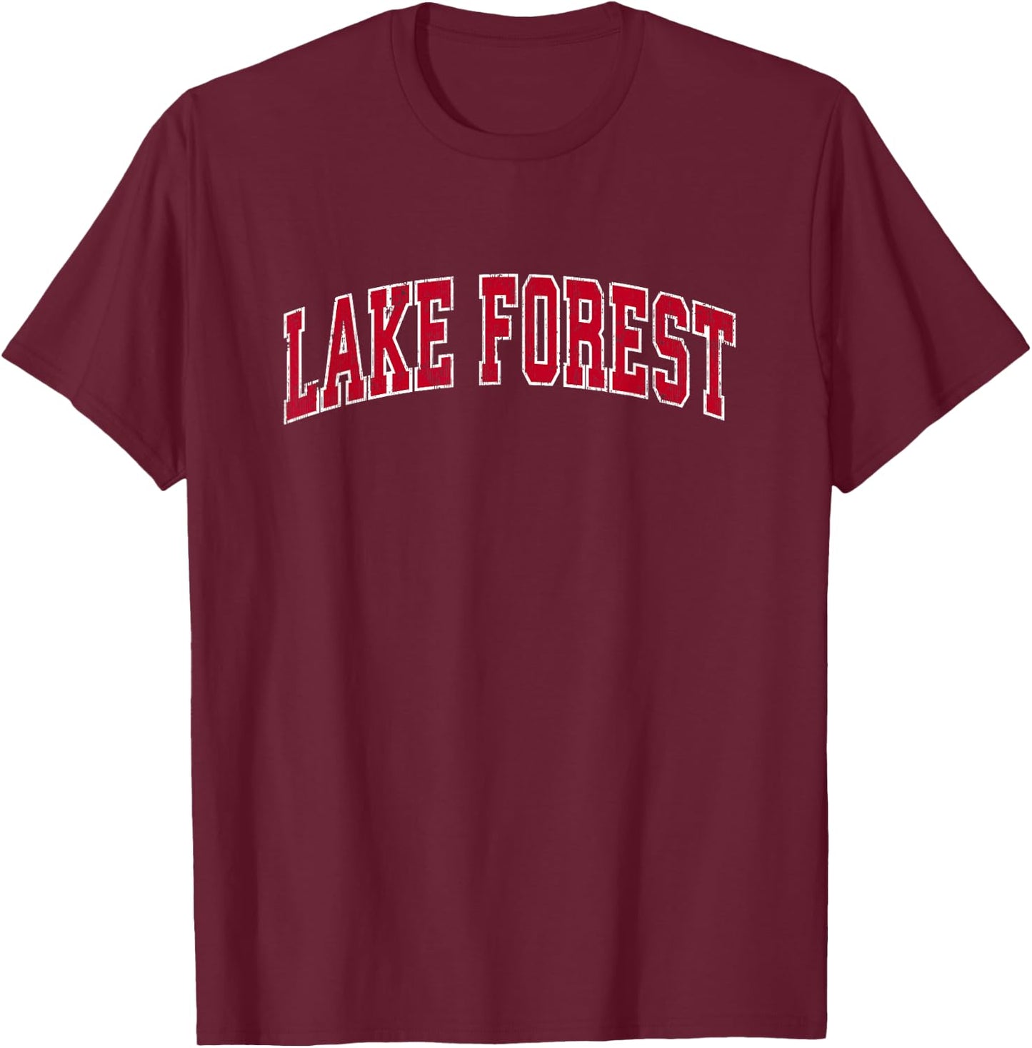 Lake Forest Illinois IL Vintage Sports Design Red Design T-Shirt - T-Shirt | Maroon