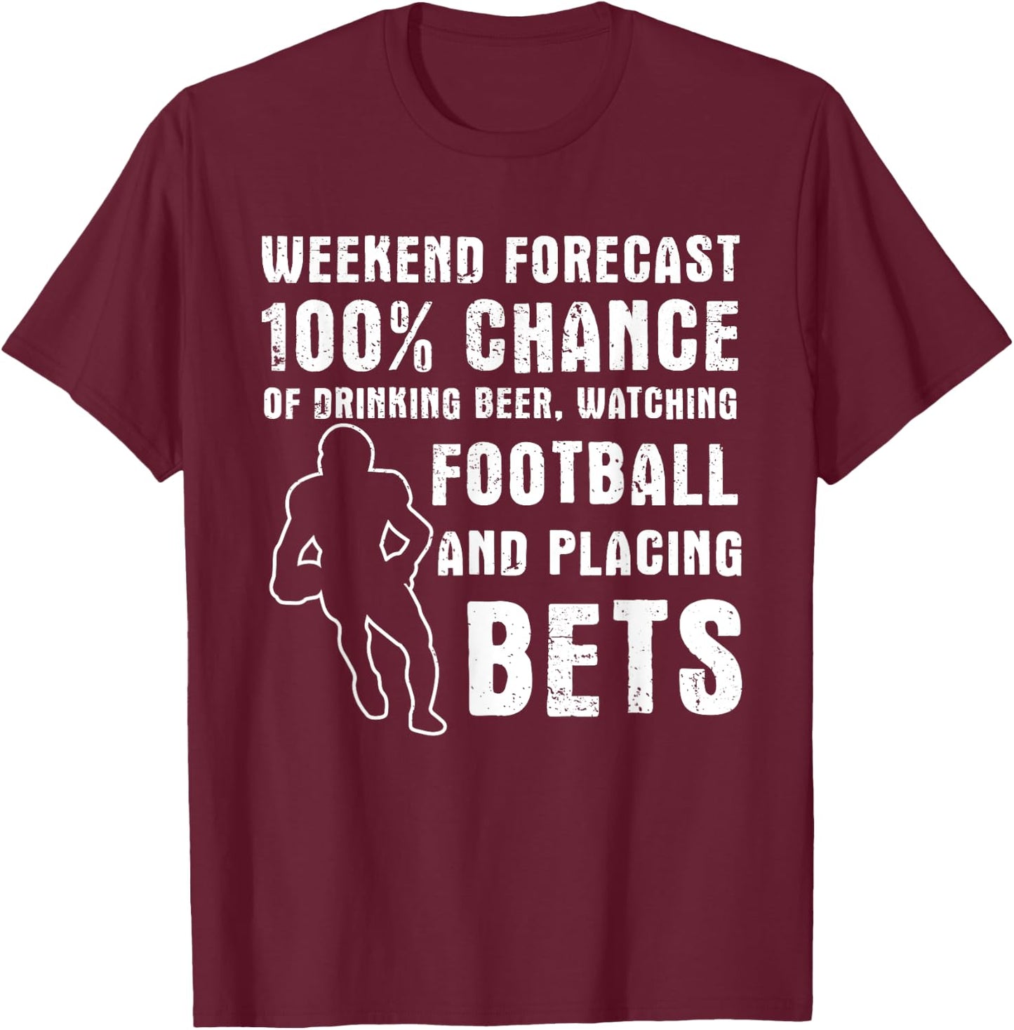 Fantasy Football Sports Betting Gambling Sports Bet Gambler T-Shirt - T-Shirt | Maroon