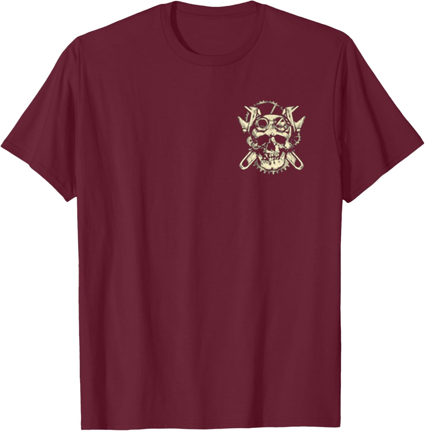 Machanic skull Gear Pocket Wrench Mechanic Best T-Shirt - T-Shirt | Maroon