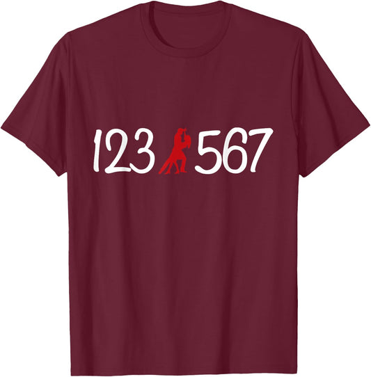 123 567 Salsa Lover Latin Salsa Dance T-Shirt - T-Shirt | Maroon