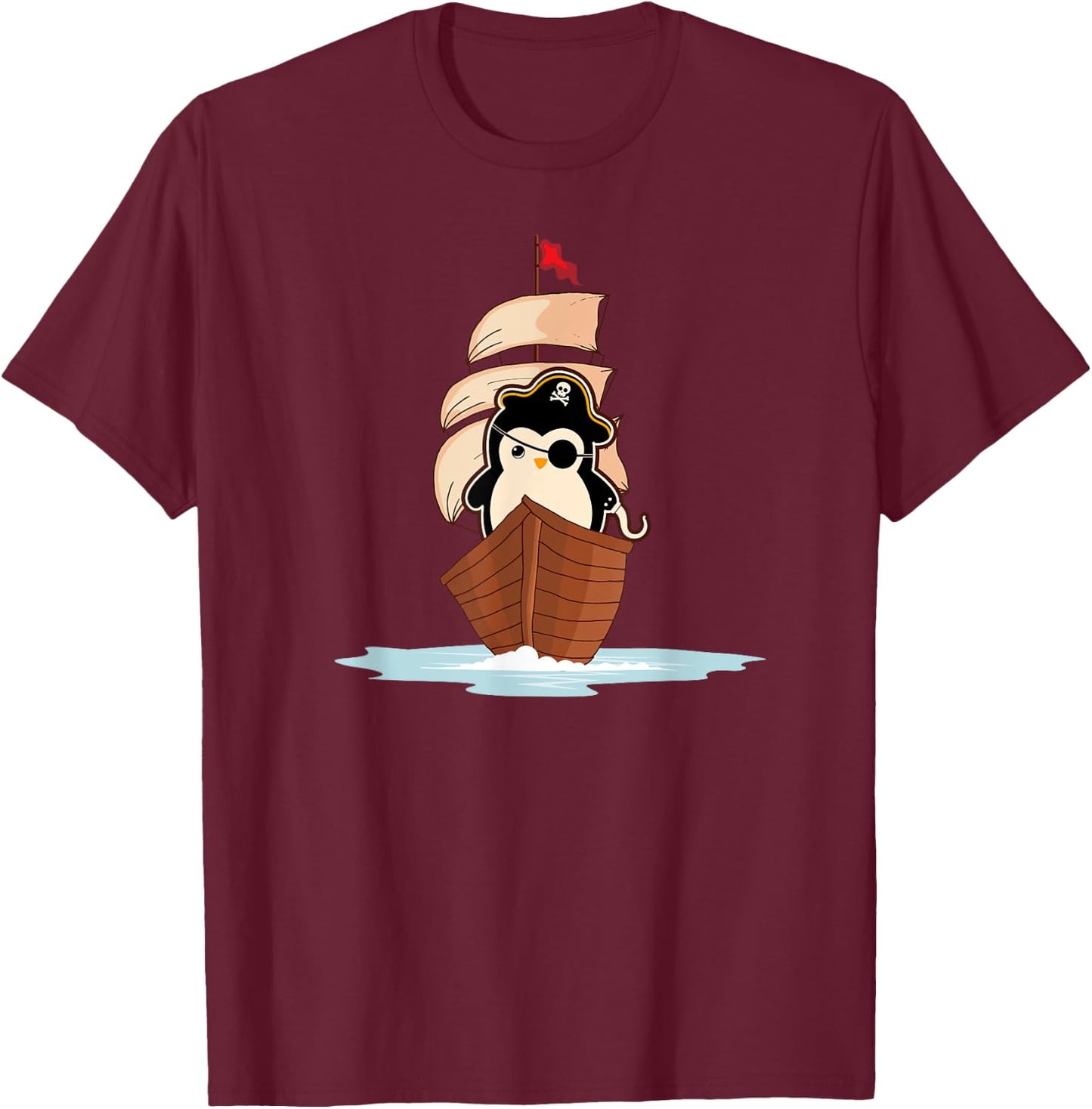 Pirate Penguin Whisperer Aquatic Bird Antarctica Animal T-Shirt - T-Shirt | Maroon