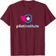 Pilot Institute Black Modern Letter Print , -Adults, Small T-Shirt - T-Shirt | Maroon