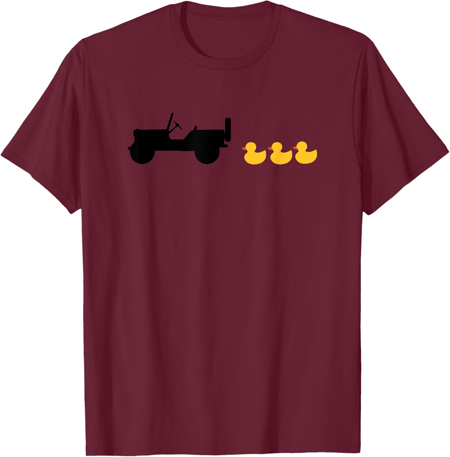 Jeep Willys Ducks T-Shirt - T-Shirt | Maroon