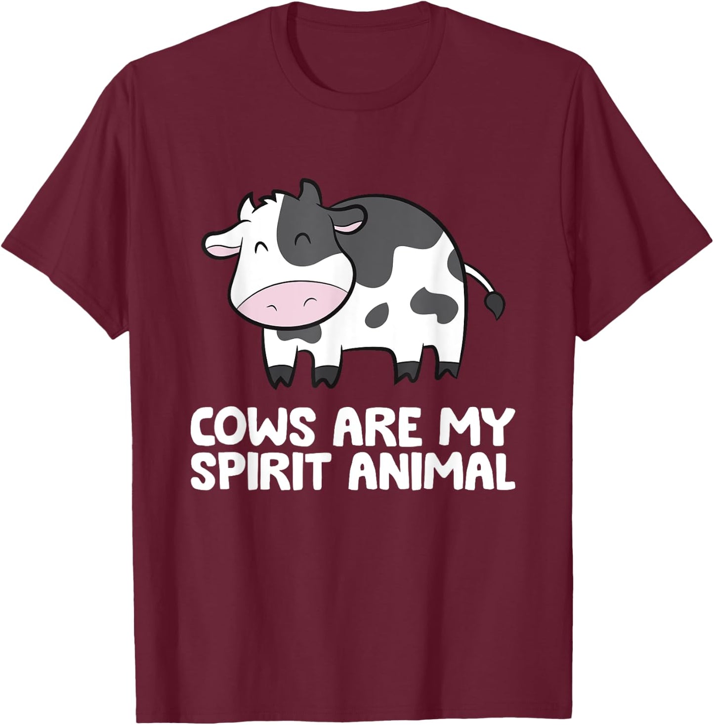 Cattle Cow Cows Are My Spirit Animal T-Shirt - T-Shirt | Maroon