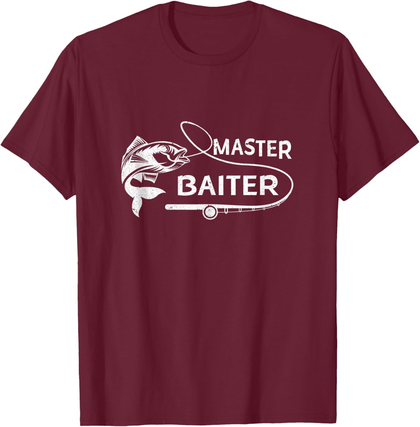 Master Baiter Fisherman Funny Fishing T-Shirt - T-Shirt | Maroon