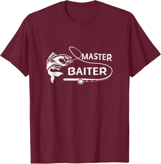 Master Baiter Fisherman Funny Fishing T-Shirt - T-Shirt | Maroon