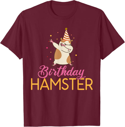 Birthday Hamster Cute Hamster Lover T-Shirt - T-Shirt | Maroon