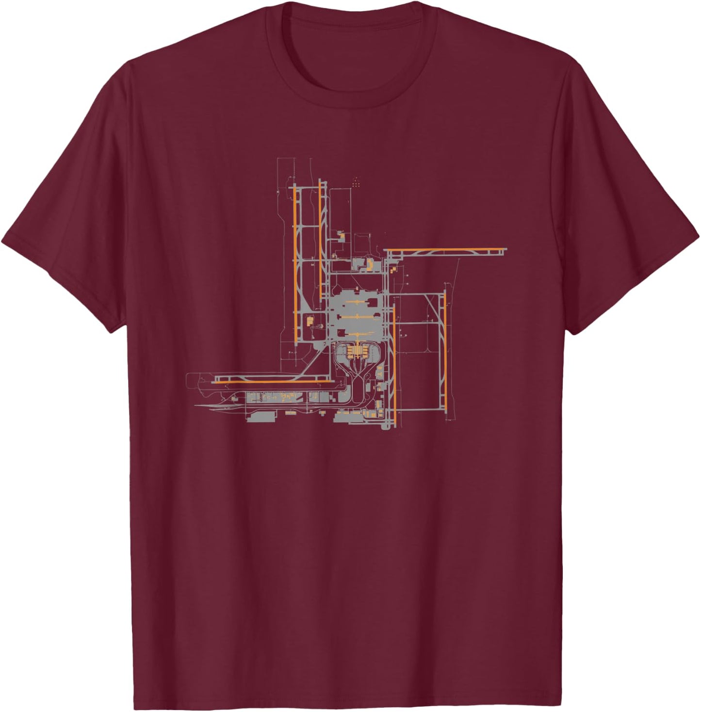 DEN Denver International Airport Art Design KACY Pilot T-Shirt - T-Shirt | Maroon