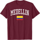 Vintage Medellin Colombia Country Flag Souvenir Vacation T-Shirt - T-Shirt | Maroon