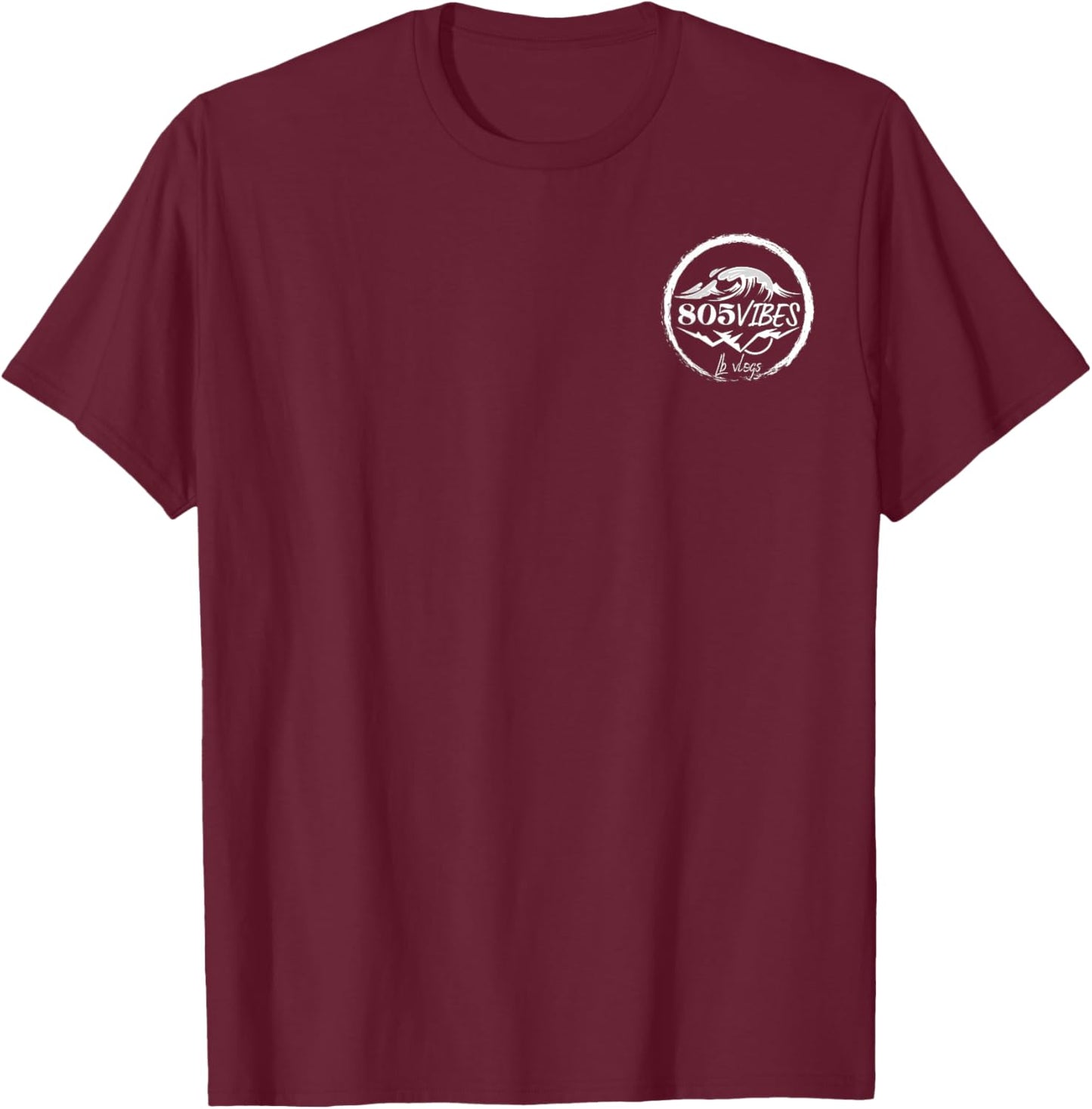805 VIBES for the Love of Santa Barbara OCEAN & MOUNTAINS T-Shirt - T-Shirt | Maroon