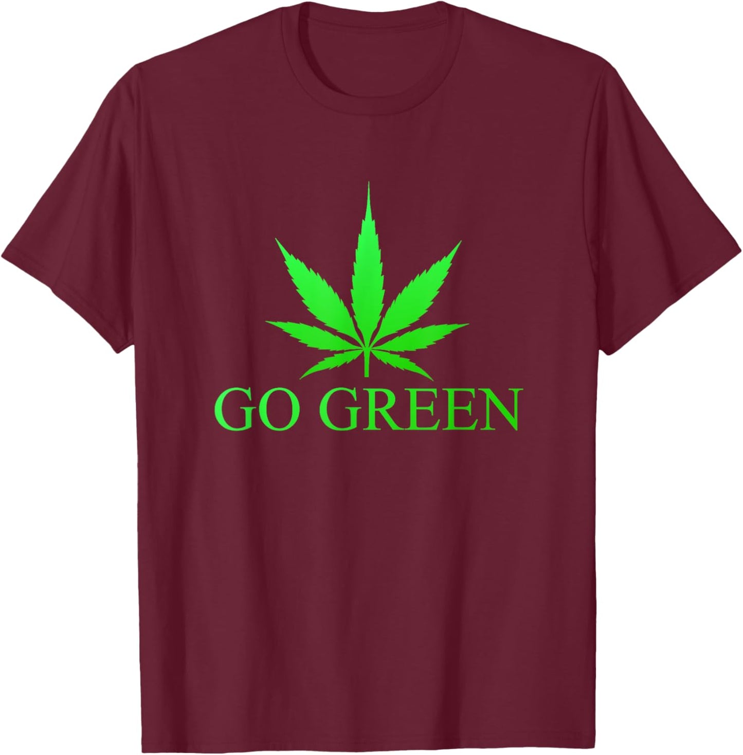 Go Green Vape Nation Marijuana Leaf T-Shirt - T-Shirt | Maroon