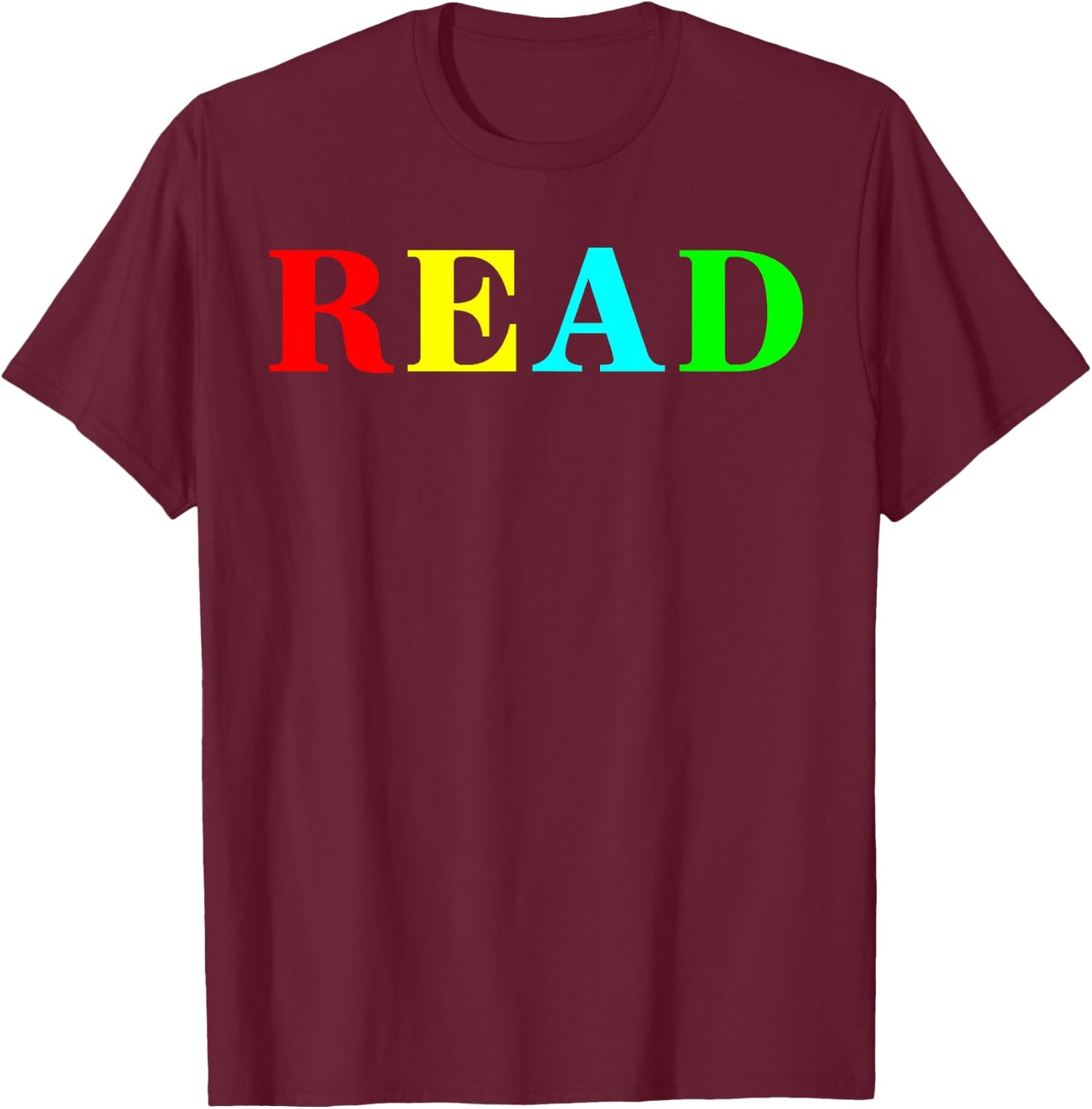 Teacher Reading Read in Color Book T-Shirt - T-Shirt | Maroon