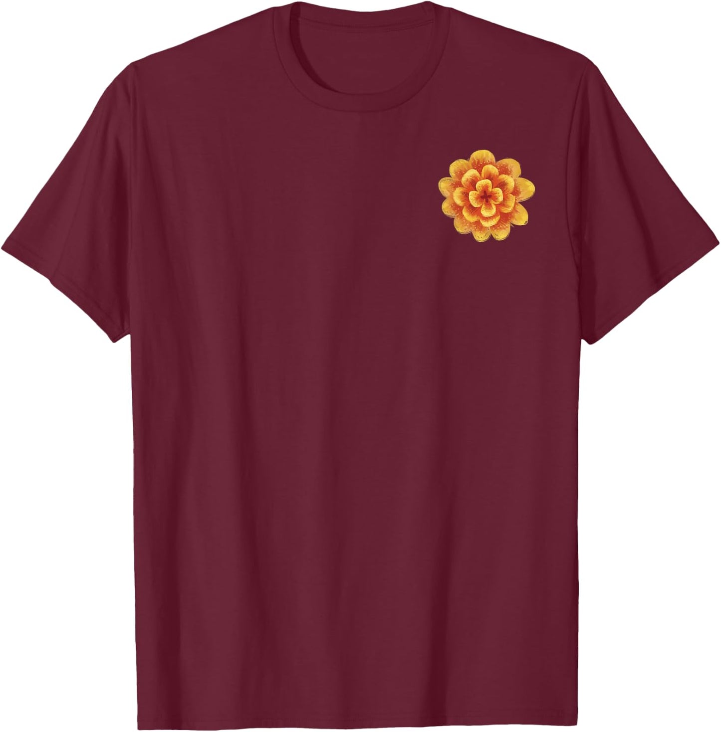 Disney Pixar Coco Marigold Pocket Seize Your Moment Back T-Shirt - T-Shirt | Maroon