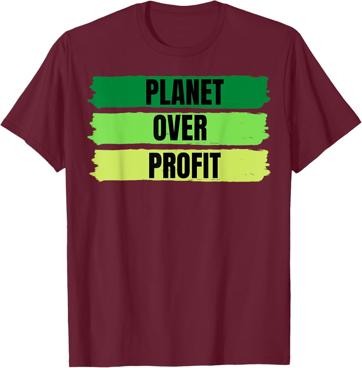 2022 Planet Over Profit Earth Day Vintage T-Shirt - T-Shirt | Maroon