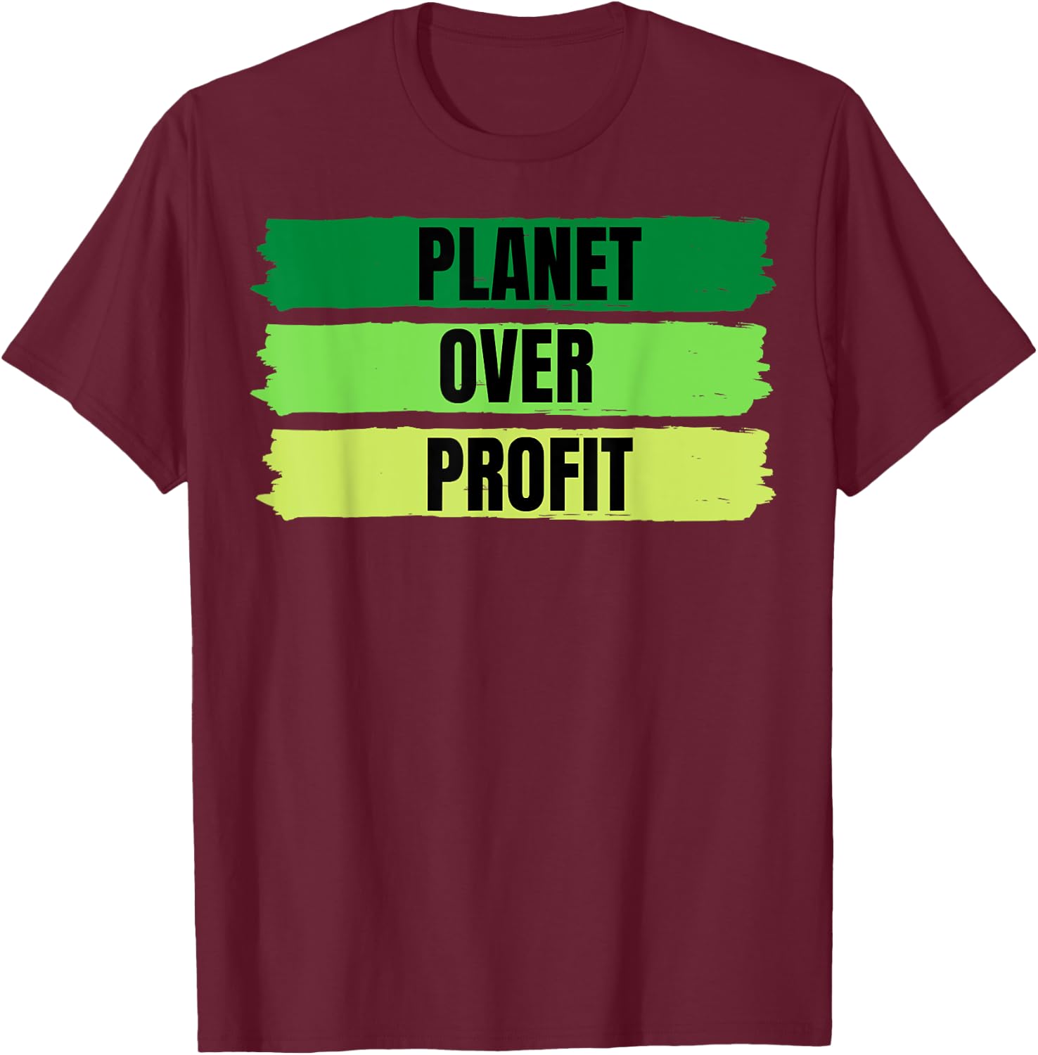 2022 Planet Over Profit Earth Day Vintage T-Shirt - T-Shirt | Maroon