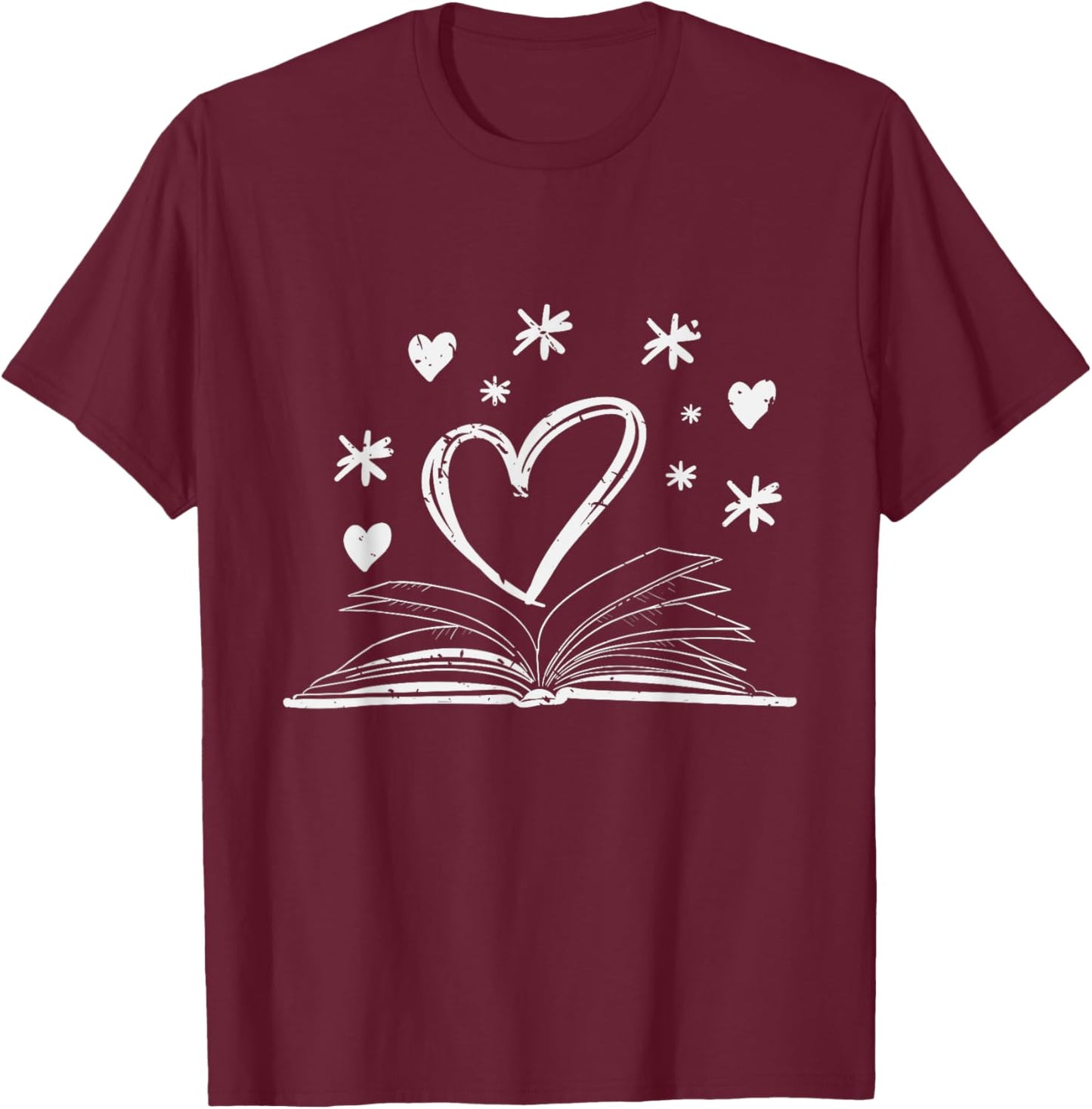 Bookworm Librarian Valentines Day Gift Book Reading T-Shirt - T-Shirt | Maroon