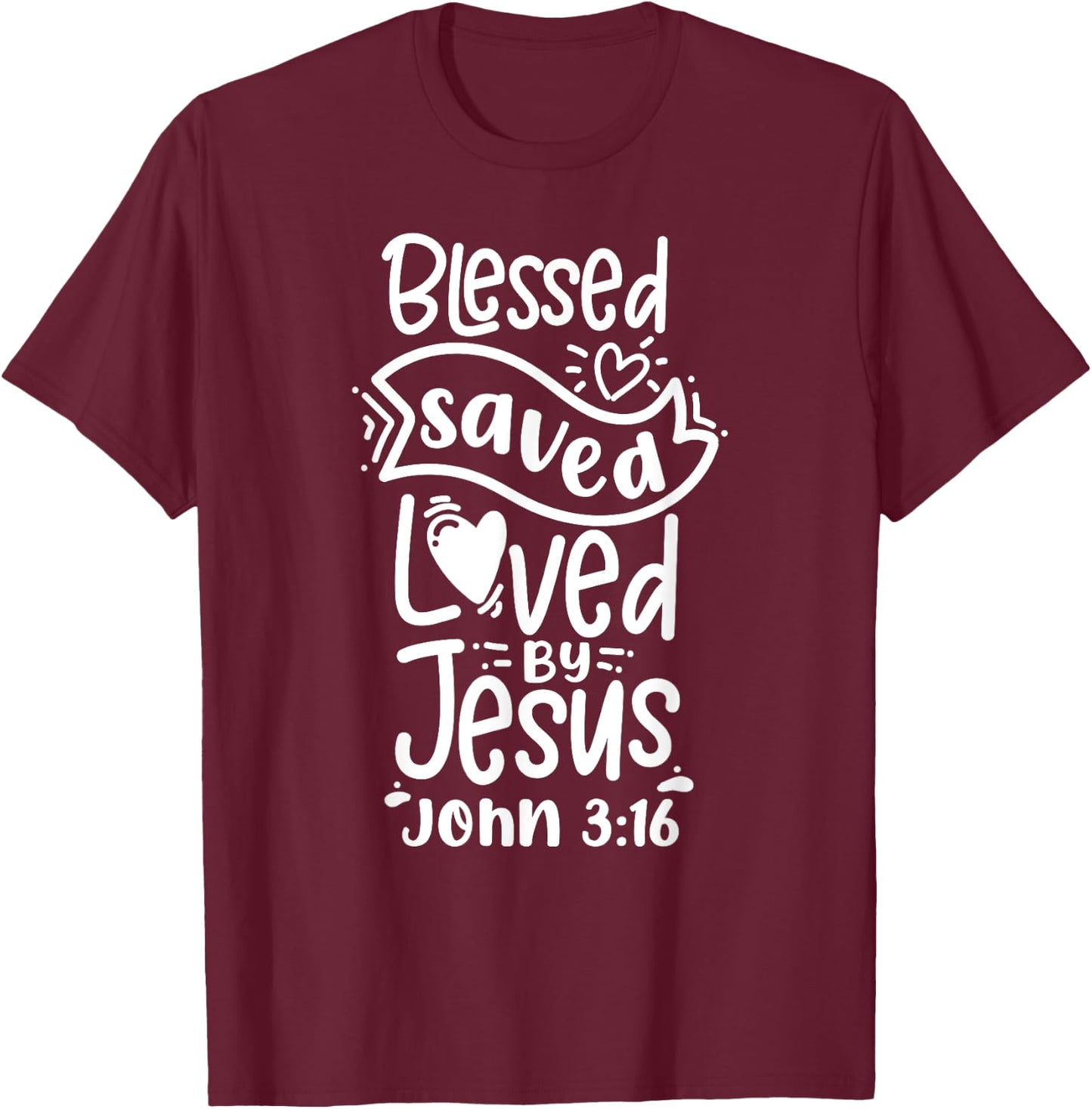 Christian Bible Verse John 3:16 T-Shirt - T-Shirt | Maroon