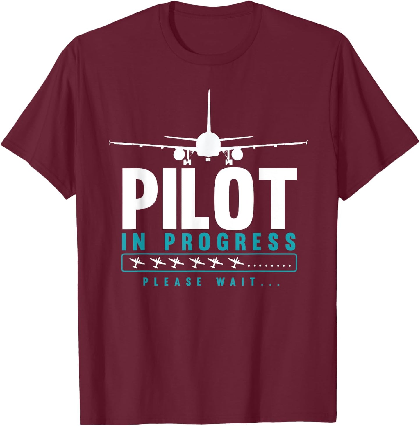 Pilot In Progress, Future Pilot Toy Airplane T-Shirt - T-Shirt | Maroon