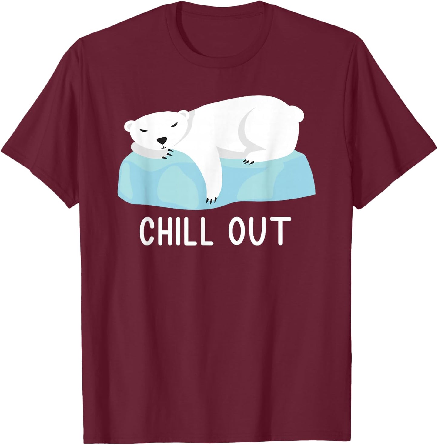 Funny Polar Bear North Pole Polar Bear Love Climate Change T-Shirt - T-Shirt | Maroon