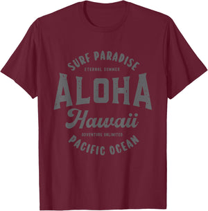Vintage Aloha Hawaii Retro Preppy Throwback Souvenir T-Shirt - T-Shirt | Maroon