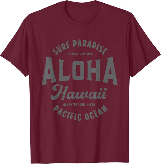 Vintage Aloha Hawaii Retro Preppy Throwback Souvenir T-Shirt - T-Shirt | Maroon