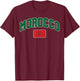 Morocco Maroc Flag Pride Design T-Shirt - T-Shirt | Maroon
