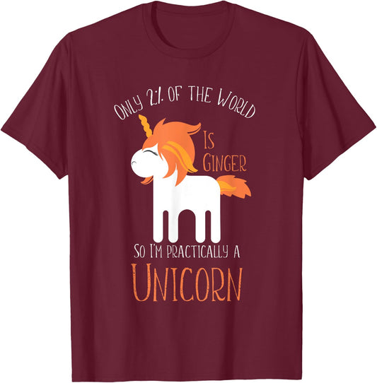 Funny Redheads and Kids Ginger Unicorn T-Shirt - T-Shirt | Maroon