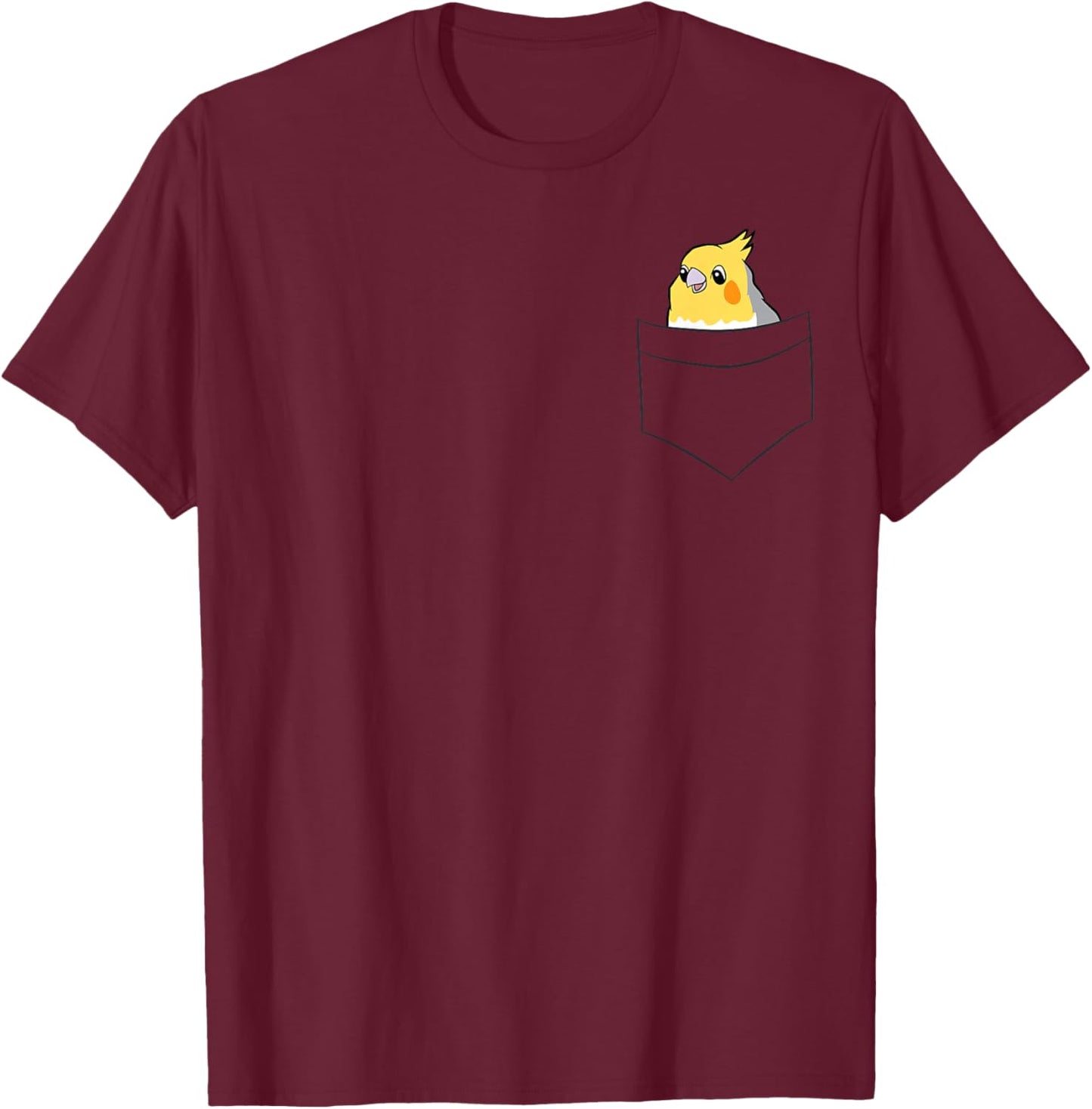 Cockatiel in Bag Bird Cockatiel Parakeet T-Shirt - T-Shirt | Maroon