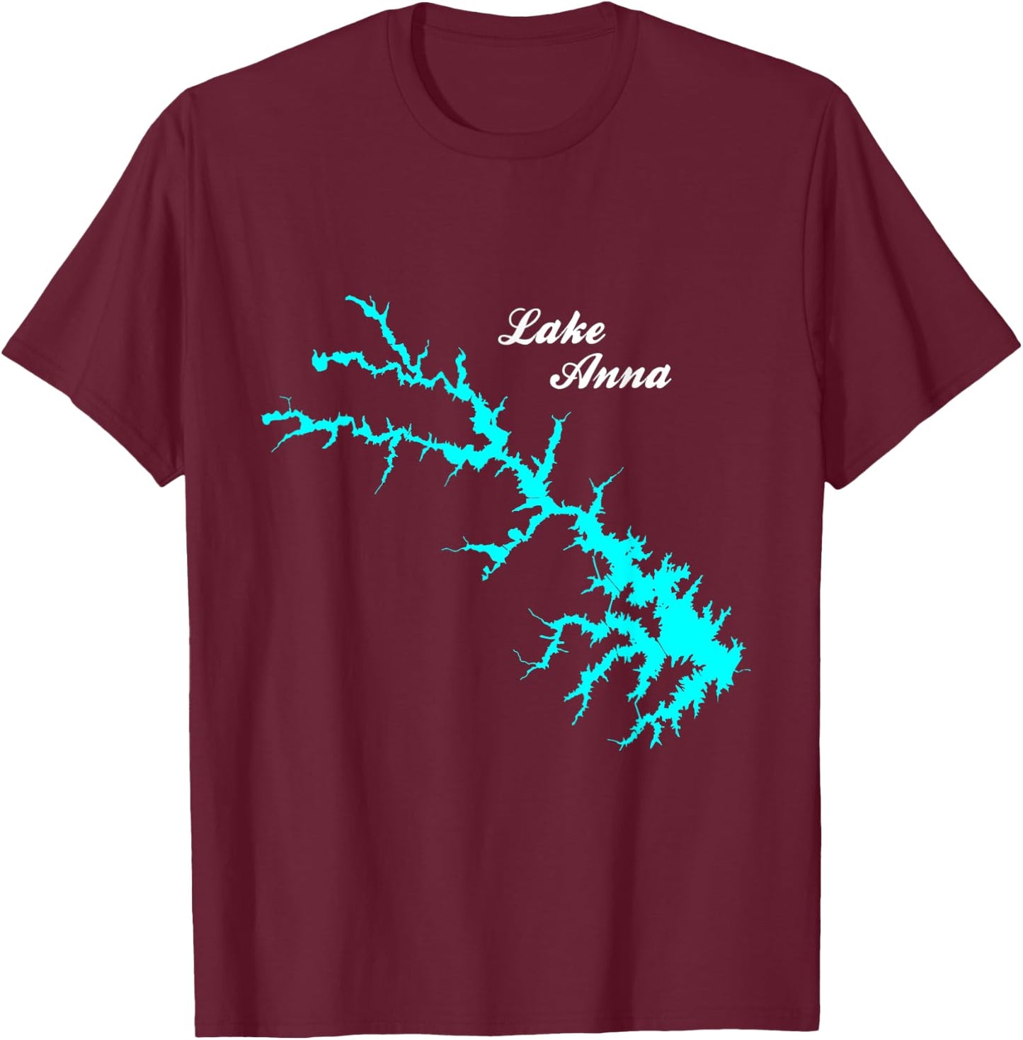Minimalist Lake Anna, Virginia T-Shirt - T-Shirt | Maroon