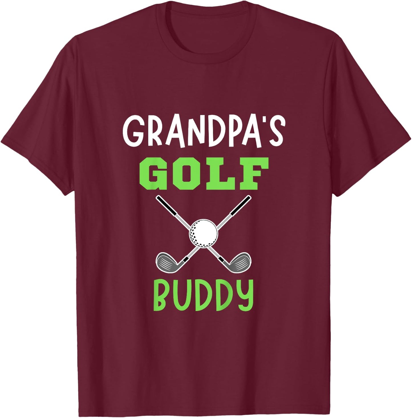 Kids Golf Player Grandfather Golfing Grandpa's Golf Buddy T-Shirt - T-Shirt | Maroon