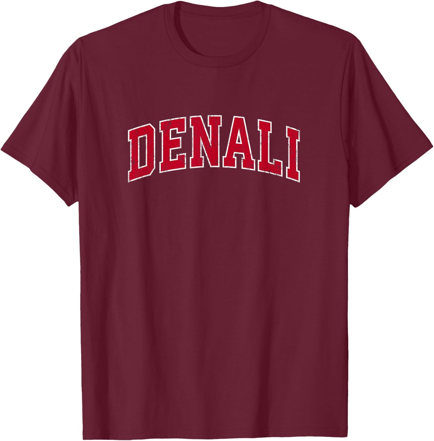 Denali National Park Vintage Sports Design Red Design T-Shirt - T-Shirt | Maroon