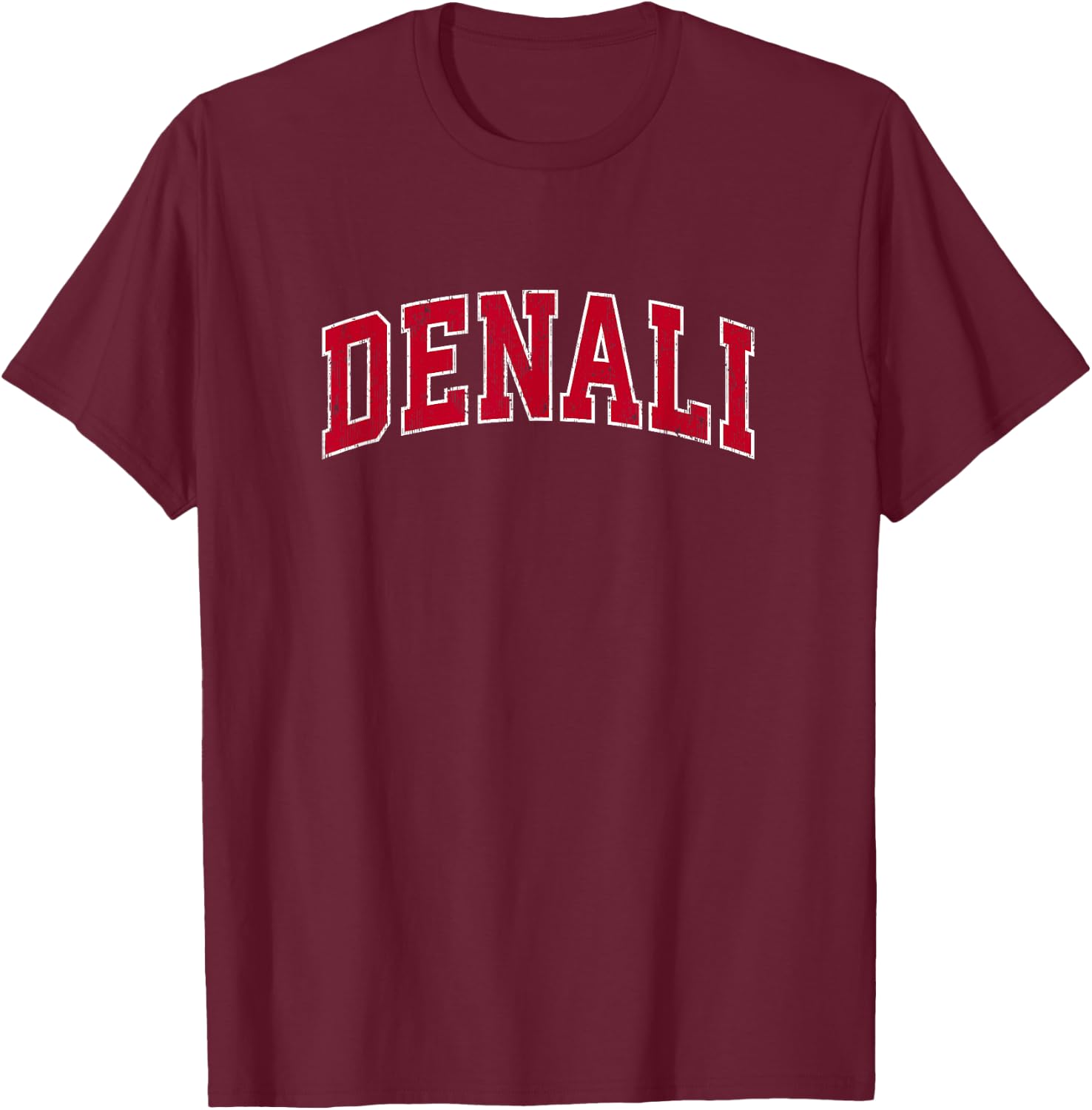 Denali National Park Vintage Sports Design Red Design T-Shirt - T-Shirt | Maroon