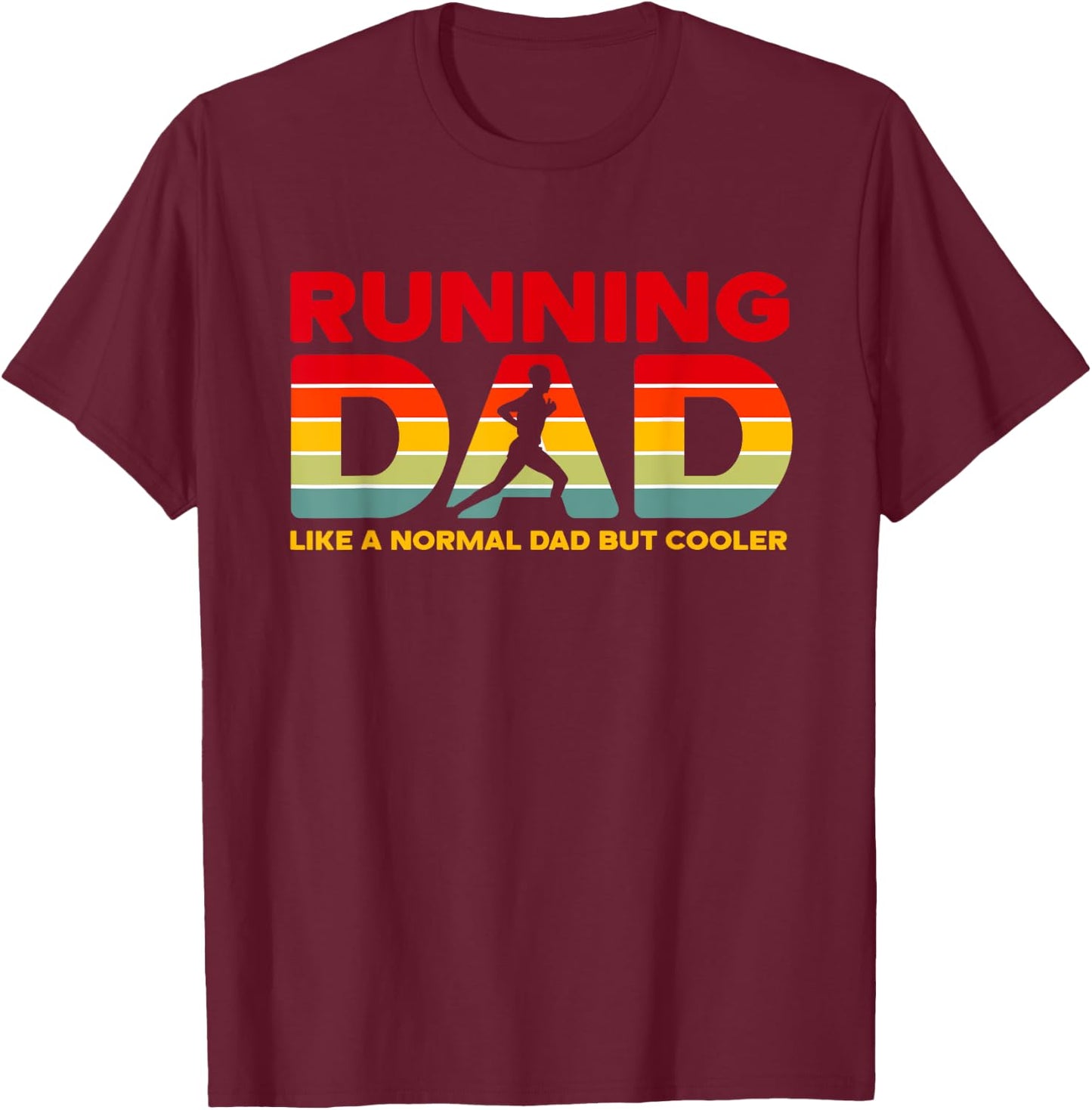 Retro Running Dad Apparel - Funny Marathon T-Shirt - T-Shirt | Maroon
