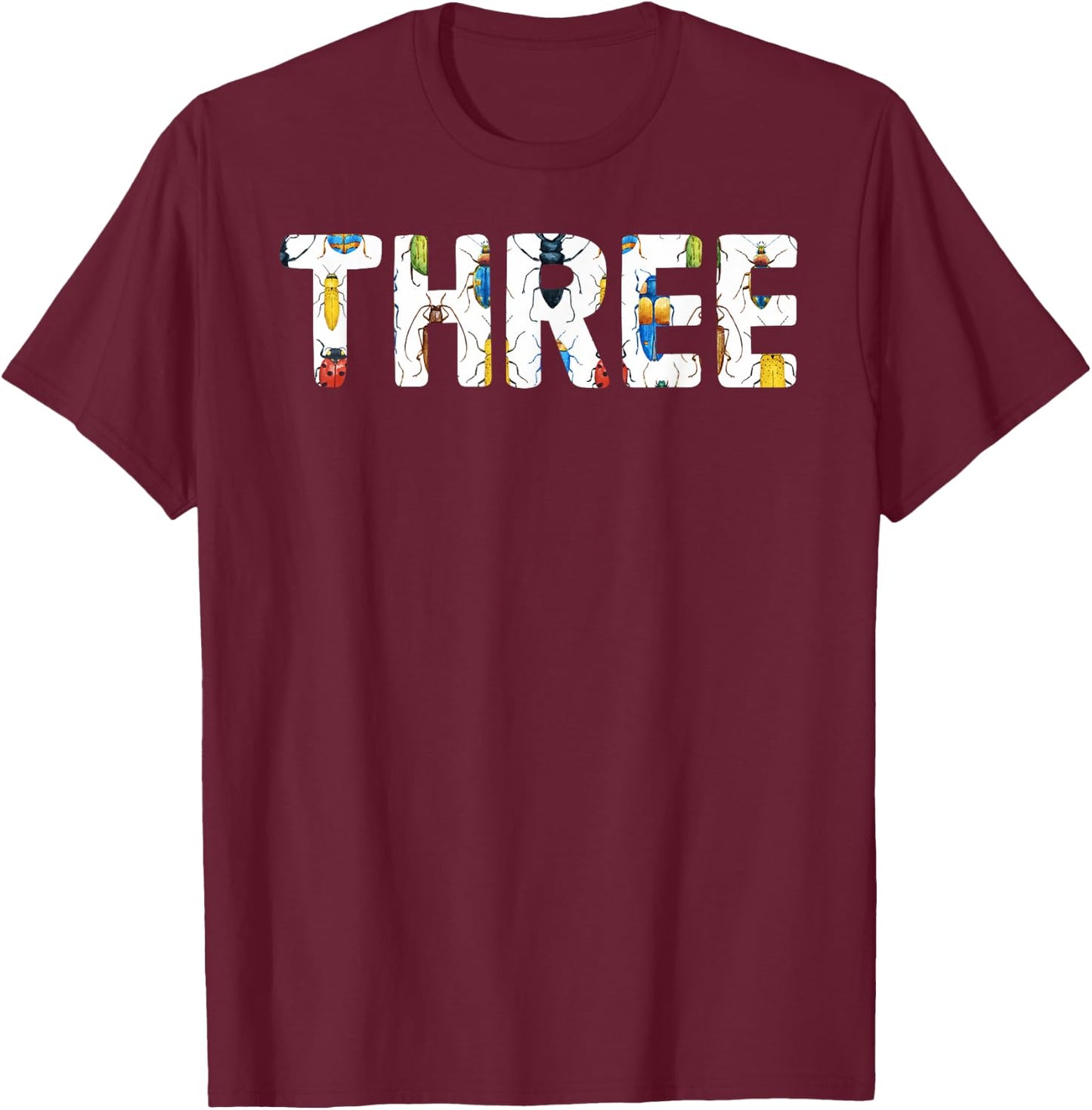 mb Bug 3rd Birthday Funny Insects Lover 3 Years Old Kids T-Shirt - T-Shirt | Maroon
