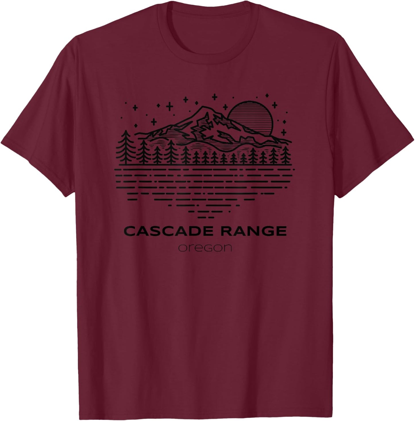 Explore Cascade Range Mountains Hike Oregon T-Shirt - T-Shirt | Maroon