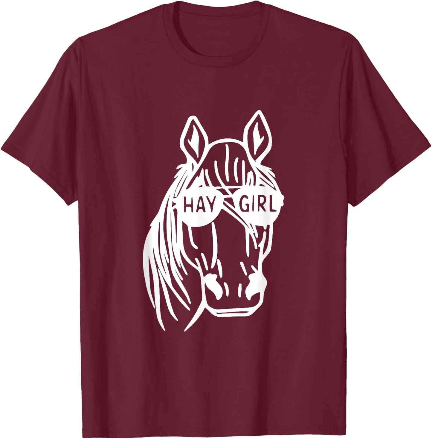 Horse Riding Cowgirl Farming Mare Lovers Hay Girl T-Shirt - T-Shirt | Maroon
