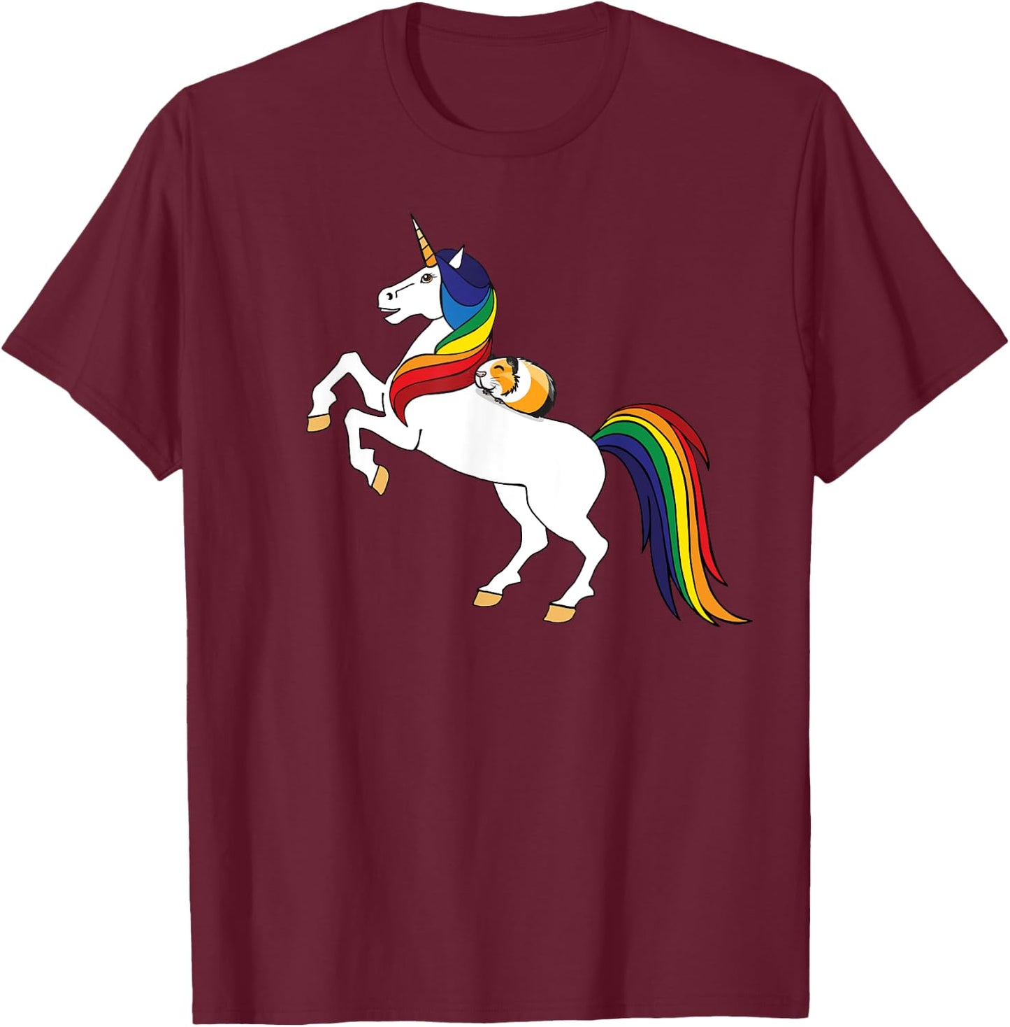 Kids Girls Cute Wheek Merch Unicorn Guinea Pig Lover T-Shirt - T-Shirt | Maroon