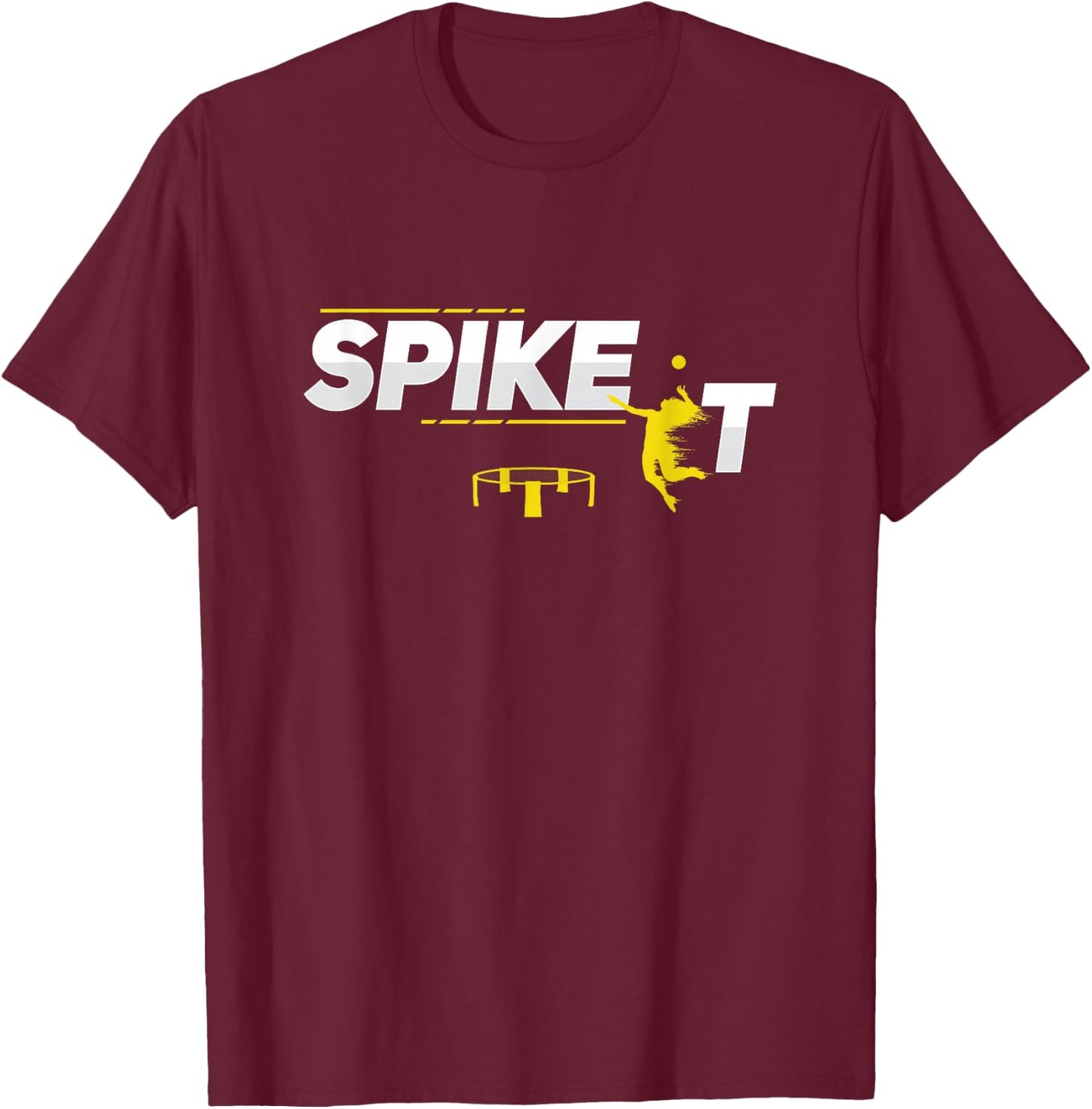 Spike It Round Net T-Shirt - T-Shirt | Maroon