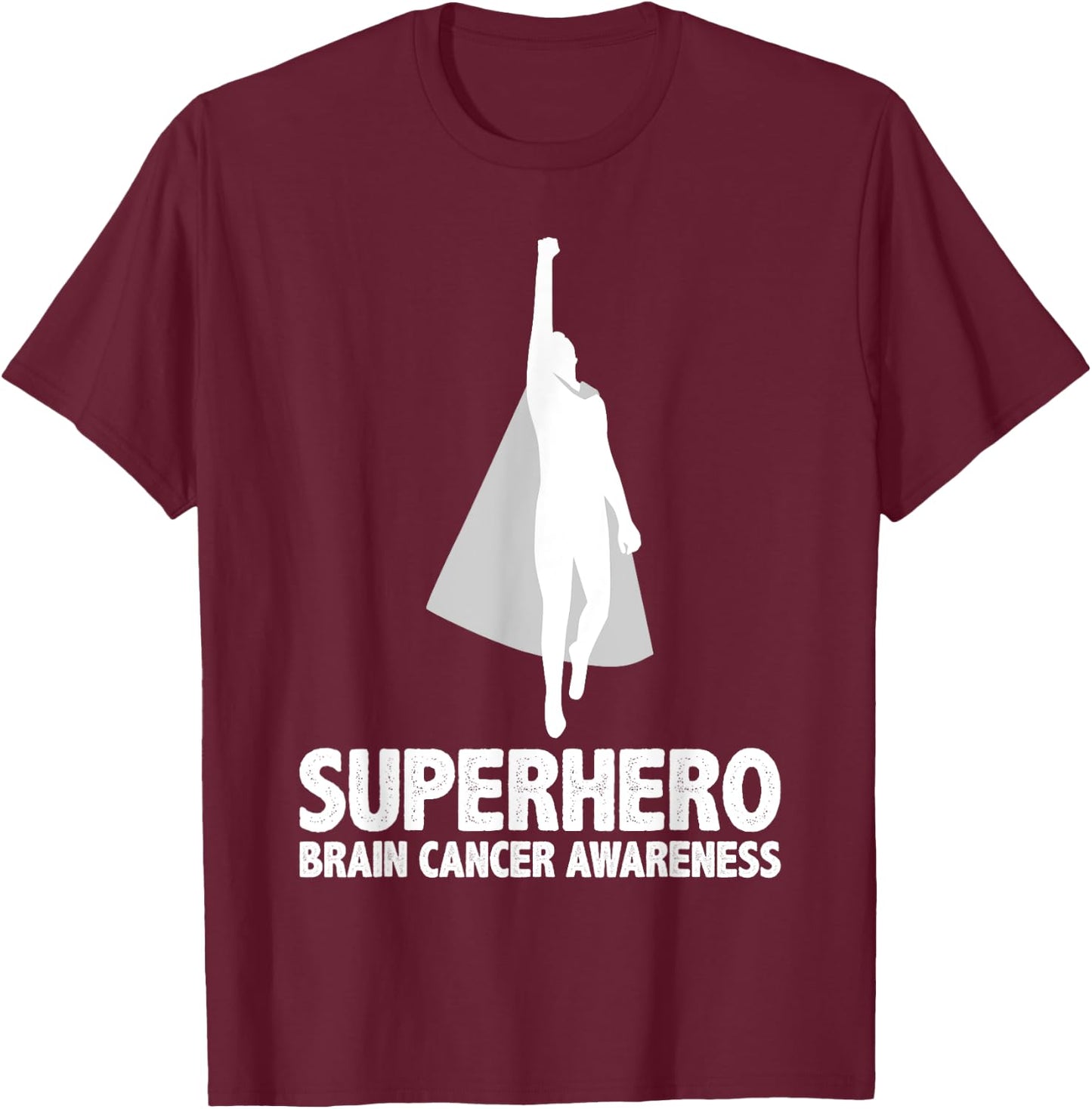 Superhero Men - Brain Cancer Awareness T-Shirt - T-Shirt | Maroon