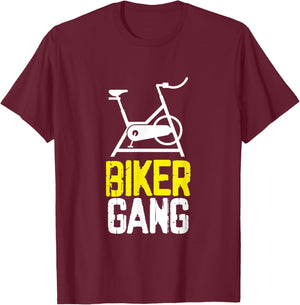 Biker Gang Funny Spin Saying Gym Workout Spinning T-Shirt - T-Shirt | Maroon