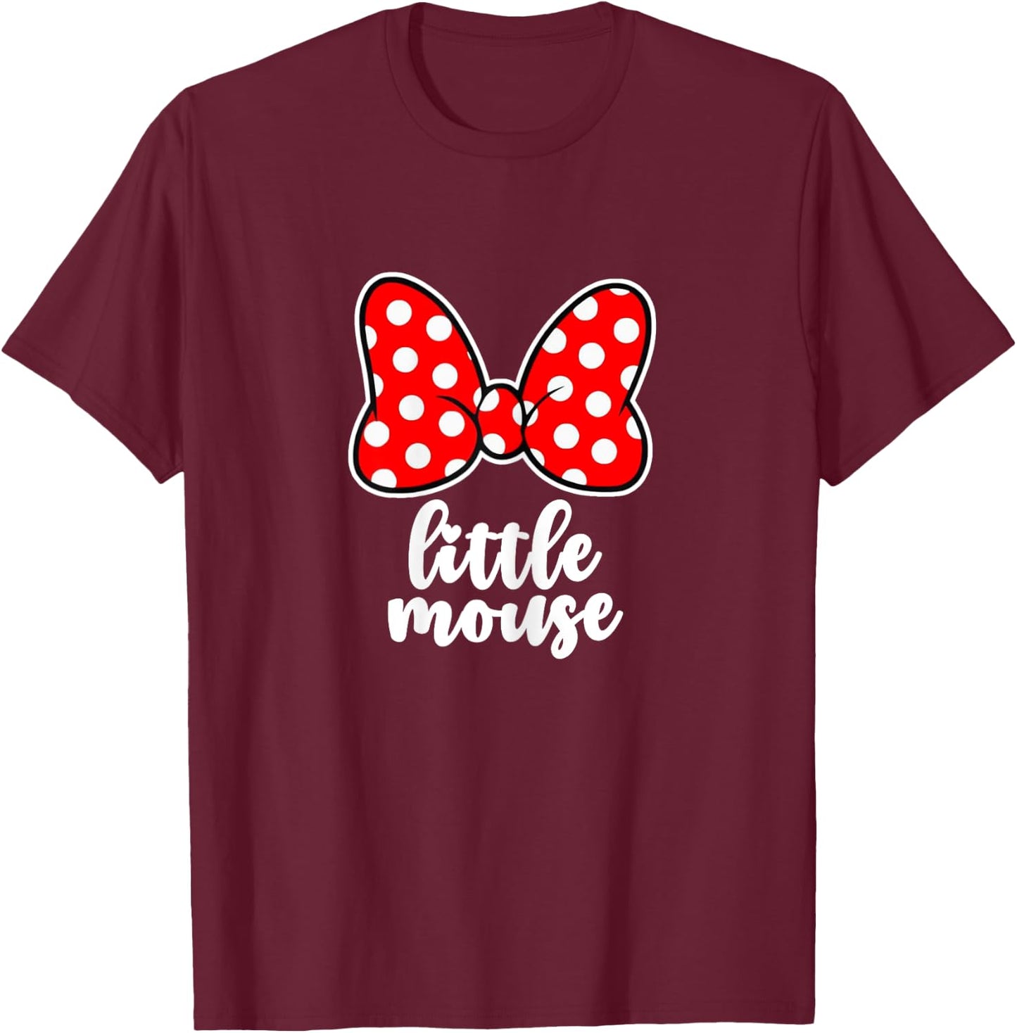 Kids Little Mouse Family Vacation Bow - Youth, Toddler T-Shirt - T-Shirt | Maroon