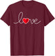 Valentines Day Red Love Heart Cute V-day Men Women Girl boys T-Shirt - T-Shirt | Maroon