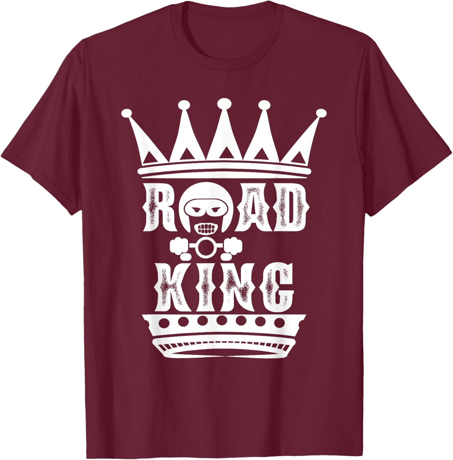 King of the Road - Motorcycle Biker Chopper Freedom Rider T-Shirt - T-Shirt | Maroon