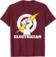 Electrician lightning bolt hand Electrician lightning hand T-Shirt - T-Shirt | Maroon