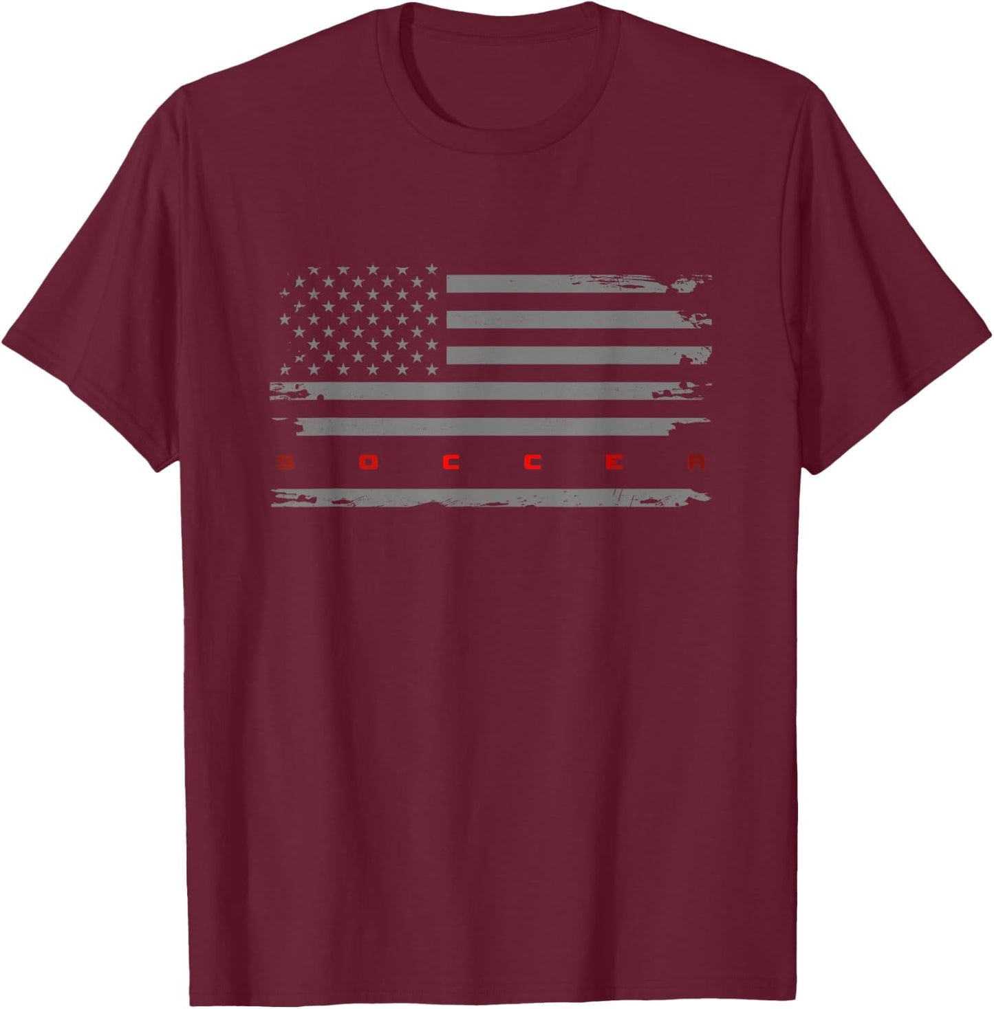 American Flag Soccer Apparel - Soccer Women Kids Men T-Shirt - T-Shirt | Maroon