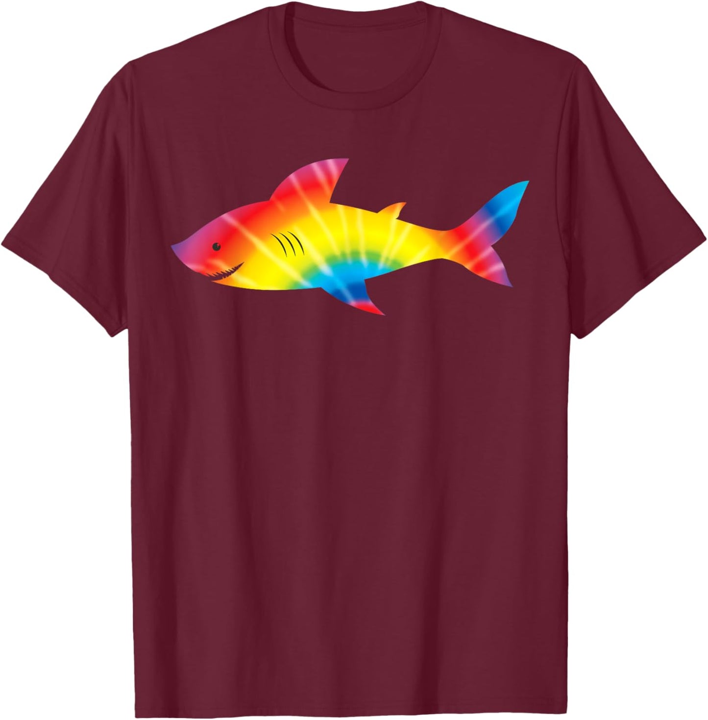 Shark Tie Dye Rainbow | Jawsome Men Women Kids Boys T-Shirt - T-Shirt | Maroon